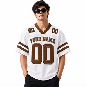 Venta al por Mayor de Camisetas de Fútbol Americano Personalizadas, Transpirables, Cuello en V, Manga Corta, Ropa Deportiva Unisex, Fabricante de Ropa Urbana - Product Image 1
