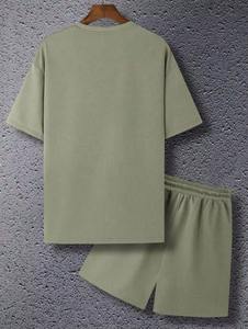 Conjunto de Camiseta y Pantalones Cortos para Hombre con Logotipo Personalizado, Hombros Caídos, Ropa Deportiva, Estilo Casual Urbano, Estampado, OEM - Product Image 6