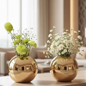 Elegance Copper Gold Metal Aluminium Golden Flower <b>Vase</b> Tabletop Decoration Wedding Accessories High Quality Eco-Friendly - Product Image 4