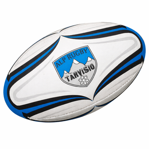Ballon de rugby promotionnel en caoutchouc synthétique durable, entièrement personnalisable avec logo, idéal pour les événements d'entreprise et la promotion sportive - Product Image 1