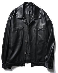 Chaqueta de Piloto Clásica para Hombre, Estilo Bomber, para Invierno, Talla Grande, Cierre Corto, Cuero Sintético, Cálida, Estilo Aviación - Product Image 6