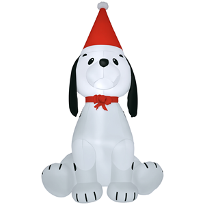Decorazioni Natalizie Gonfiabili da Esterno per Cani di 6 Piedi con Luci LED e Cappello da Babbo Natale, Decorazioni Natalizie da Giardino - Product Image 1