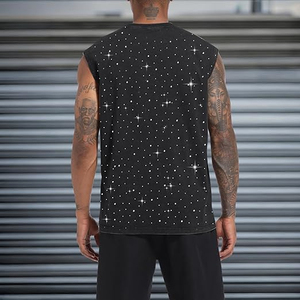Camisetas sin mangas personalizadas 100% algodón, estilo vintage, para fitness, chalecos, camisetas sin mangas holgadas para hombre - Product Image 3