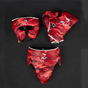 Ensemble de boxe Fly : Casque, Gants, Protection inguinale, Camouflage Jaune, PU, Équipement de protection pour l'entraînement, Kits de sparring de boxe professionnels - Product Image 4