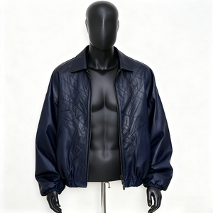 Custom Genuine <b>Leather</b> <b>Jackets</b> <b>Men</b> Womens Unisex Eco-Friendly Windproof V-Neck Streetwear Front Logo Winter - Product Image 3