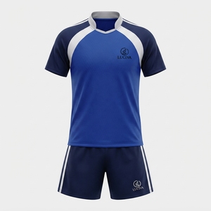 Ensemble d'uniformes de football personnalisés bleus et marine pour hommes – Maillot et short de sport professionnels - Product Image 1