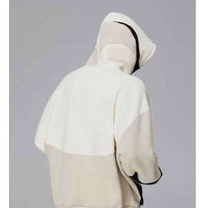 Sudadera con capucha de forro polar oversize con cremallera, lavado ácido, con bordado, patchwork, pedrería y apliques con relieve de mono, estilo moda urbana otoño 2026 - Product Image 5