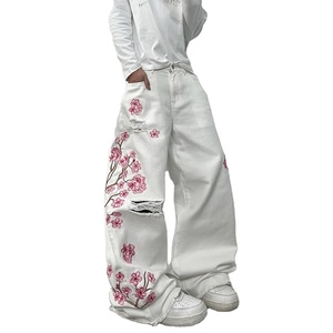 Pantalones Vaqueros de Mezclilla Rectos Casuales para Hombre, Corte Holgado, Estilo Vintage, Lavables, Tejido Sólido, Ropa Urbana - Product Image 1