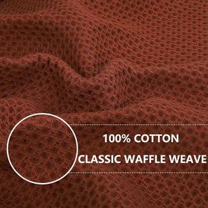 100% Cotton Waffle Weave Kitchen Dish Towels Ultra Soft Absorbent Quick Drying 12 X 12 Inches 6 Pack Rust - Product Image 5