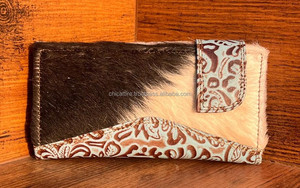 Portefeuille en cuir de fourrure de vachette Offre Spéciale pour femmes sac à main en cuir de fourrure en relief pochette porte-cartes motif occidental pochette élégante - Product Image 6