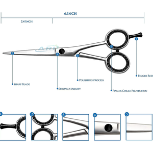 Ciseaux de coiffure de haute qualité pour barbier, salon de coiffure et usage domestique – Ciseaux de coupe de cheveux tranchants - Product Image 4