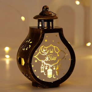 Metal Ramadan Lantern With Arabic Calligraphy And Mosque Design <b>Battery</b> <b>Operated</b> Indoor Decoration Medium Size - Product Image 4