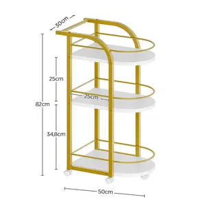 Chariot de service de luxe en métal fait main pour restaurant et bar, chariot de service moderne en métal pour fêtes, chariot à boissons haut de gamme en métal pour hôtel, finition plaquée sécurisée - Product Image 4