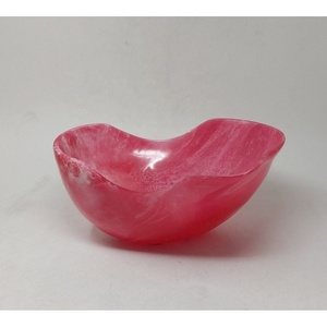 Ensemble de bols classiques en résine polie, motif marbré rouge et gris, écologiques, compatibles lave-vaisselle, pour service de fête - Product Image 4
