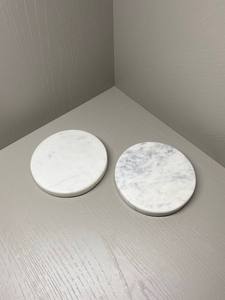 High Demand White Round <b>Marble</b> Coasters <b>Set</b> With Natural Stone Finish For Elegant Home Decor <b>Coffee</b> and Tea <b>Table</b> Use - Product Image 6