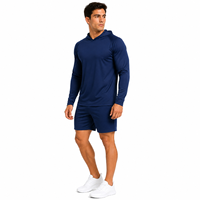 Ensemble de survêtement respirant haute performance, couleur unie, anti-transpiration, manches longues, protection UPF50, en polyester, pour le sport, anti-chaleur