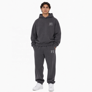 Sudaderas con Capucha de Alta Calidad de 400 GSM, 100% Algodón, Conjunto Deportivo de Dos Piezas, Estilo Casual Urbano, Proveedor ODM OEM - Product Image 1