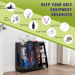 Black Wooden Golf Bag <b>Storage</b> <b>Rack</b> - Product Image 5
