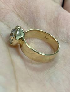 Anillo de Boda de Banda Ancha con Diamante Redondo de Laboratorio de 3 Quilates, Color E, Solitario, Oro de 18K, Certificado IGI - Product Image 2