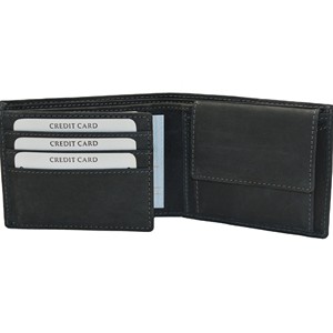 Men's Genuine Leather Slim Fold <b>Wallet</b> Minimalist Black Daily Use - Product Image 3