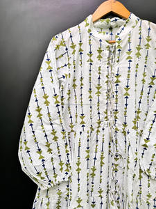 Robe midi décontractée en coton imprimé style A-line avec pompon naturel pour les soirées, les promenades, les rencontres entre amis, élégante et confortable - Product Image 3