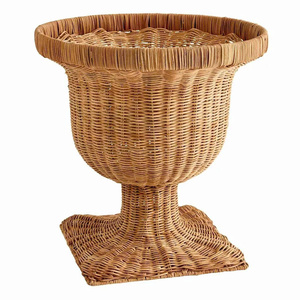 Jarrón de Mimbre Tejido a Mano, Estilo Rústico, Grande, para Piso, Decoración del Hogar con Fibra Natural, Estilo Boho - Product Image 1