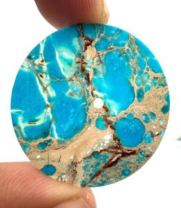 หน้าปัดนาฬิกา K Gems Blue Sediment Jasper ขนาด 33x0.60 มม. รูตรงกลาง 2 มม. พลอยขัดเงาด้านเดียว อะไหล่นาฬิกาหรูสั่งทำพิเศษ - Product Image 3