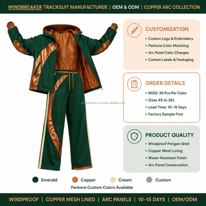 Nouveau survêtement rétro en tissu nylon imperméable avec empiècements à manches raglan, étiquette tissée personnalisée, fabricant OEM, streetwear - Product Image 3