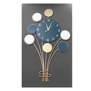 Horloge murale en fer abstrait contemporain, style nordique, décoration murale créative en métal, horloge analogique ronde dorée pour hôtel, bureau, décoration de la maison - Product Image 5