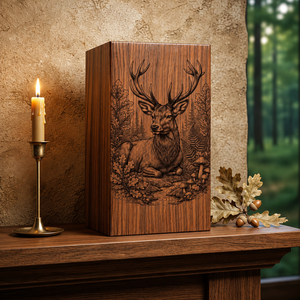 Handmade Wooden Cremation Urn Engraved <b>Memorial</b> Keepsake <b>Box</b> Rustic Natural Wood Personalized Adult Baby - Product Image 1