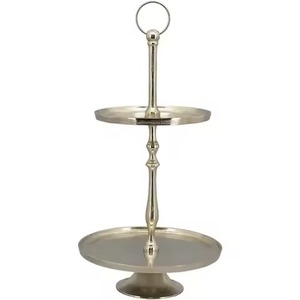 Support à gâteau en métal de qualité supérieure à 2 niveaux, présentoir à desserts, décoration de table, support de service pour cupcakes, décoration d'événements - Product Image 1