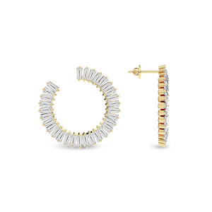 Pendientes de Diamantes de Laboratorio Opalescentes de Moda en Oro de 9k/10k/14k/18k (1 CT.) Tw. Joyería Certificada IGI para Mujer - Product Image 4