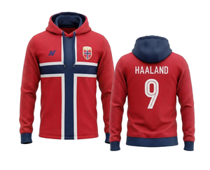 Sudadera con Capucha Inspirada en el Fútbol de Noruega, Sudadera Deportiva de Alto Rendimiento, Prenda Informal con Capucha y Estampado Personalizado - Product Image 5