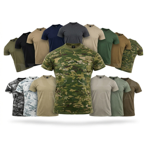 Camiseta Casual de Verano, de Algodón y Poliéster, Manga Corta, Camuflaje, Estampado por Sublimación, Cuello Redondo, Transpirable, de Secado Rápido - Product Image 1