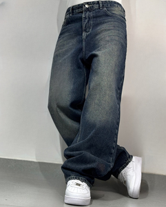 ผู้ผลิตกางเกงยีนส์ Edge Denim กางเกงยีนส์ทรงหลวมแบบสองชั้นเอวสูงสำหรับผู้ชาย รับผลิตตามแบบ MOQ ต่ำ ปี 2026 - Product Image 1