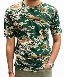 T-shirt tactique personnalisé à impression numérique camouflage, en coton tricoté, haute résistance des couleurs, motif tigre - Product Image 3