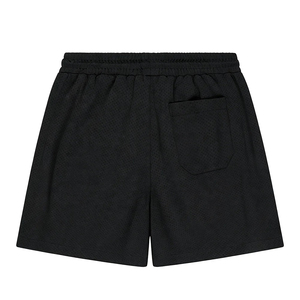 Shorts de sport décontractés pour hommes en maille, avec logo personnalisé, pour la gym et le basketball, respirants, 100 % polyester, taille élastique, style streetwear tricoté - Product Image 3