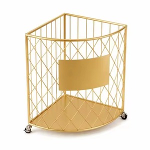Carrito de Lavandería Rodante Geométrico Rectangular Edición Premium, Cesta de Almacenamiento Metálica Móvil con Ruedas, Cesto para Ropa Sucia - Product Image 6