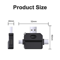 Lector de Tarjetas OTG 3 en 2 Multifunción USB / USB-C / IOS 8PIN con Tarjeta SD/TF para Teléfono Móvil, Cámara, Dron, Dashcam, Laptop/PC