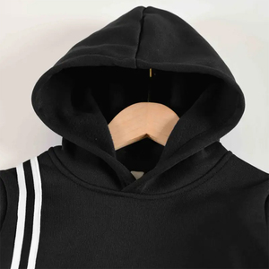 Ensemble de survêtement polaire à capuche pour enfants, avec poches latérales, style décontracté, fournisseur OEM - Product Image 2