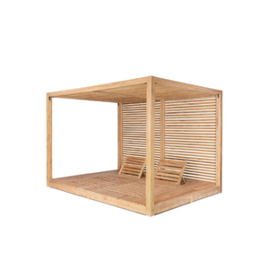 Tumbona con dosel de madera de teca con diseño minimalista para decoración de muebles del hogar - Product Image 4