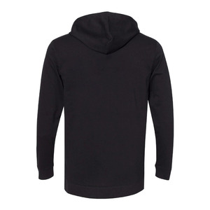 <b>Men</b> Blue Hooded Long Sleeve Fitted Shirt Moisture Wicking Polyester All Seasons Solid Color <b>Pullover</b> Top - Product Image 6
