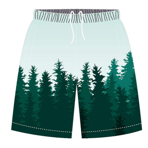 Short de bain décontracté pour homme, taille haute, avec logo frontal, écologique, séchage rapide, cordon de serrage, poches, polyester 180g - Product Image 3