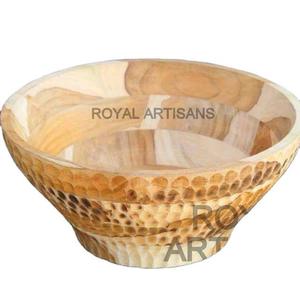 Tazón Desechable de Madera para Servir, Apto para Alimentos, Pulido, para Ensaladas y Frutas, para Fiestas, Hogar y Cocina - Product Image 5
