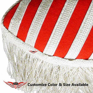 Epaulettes Vintage KEW Rojos y Blancos a Rayas con Flecos Bordados, Diseño Ecológico Personalizable - Product Image 3
