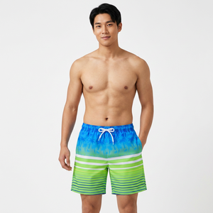 <b>Men's</b> Quick Dry Board <b>Shorts</b> With Print And Drawstring Waist Casual Swimwear <b>Green</b> Blue Patterned <b>Short</b> <b>Shorts</b> - Product Image 5