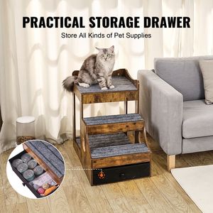 Letto a castello multi-livello rimovibile per animali domestici con scale e contenitore, lettino da finestra per cani/gatti, elegante divano letto per animali domestici - Product Image 6