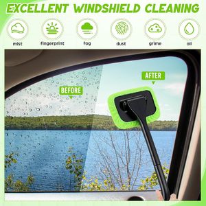Kit di Pulizia per Parabrezza Auto con 8 Pezzi, Manico Estensibile, Panni in Microfibra, Spazzola e Flacone Spray Vuoto per Lavaggio Vetri Auto - Product Image 3