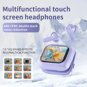 ANC TWS Không Dây Earbuds Với Đầy Đủ <span class=keywords><strong>LCD</strong></span> Màn Hình Cảm Ứng Trong Tai Chơi Game Headphone Với ENC Cảm Ứng Thông Minh Chức Năng Chống Thấm Nước - Product Image 5