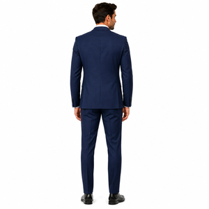 Costume formel pour homme avec logo personnalisé, veste à 2 boutons et revers cranté, ensemble pantalon, couleur unie, ensemble de costume d'affaires personnalisé pour homme - Product Image 2